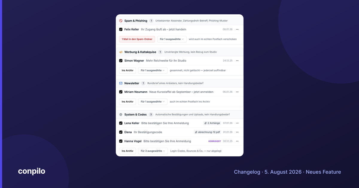 Changelog-Titelbild: Der neue Posteingang: E-Mails, die sich vorsortieren
